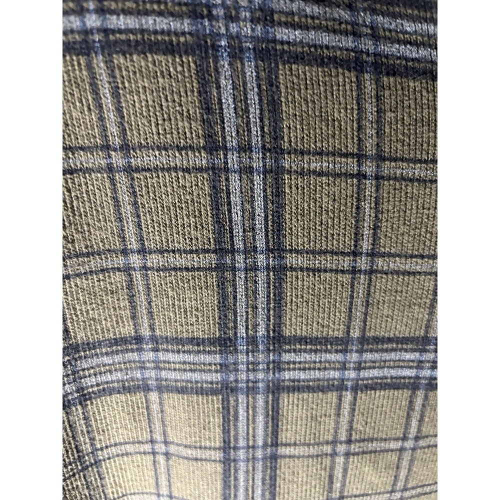 Lands' End Medium Olive Green Plaid 1/4 Zip Bedford Heavyweight Corduroy Rib - Picture 4 of 7